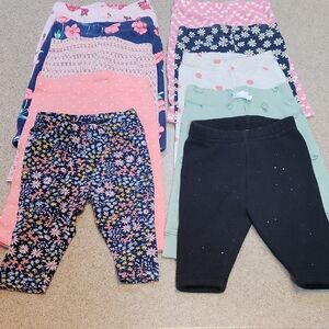 Carter's 10 piece bottom lot with floral, polka dot, hearts and more 3-6 months